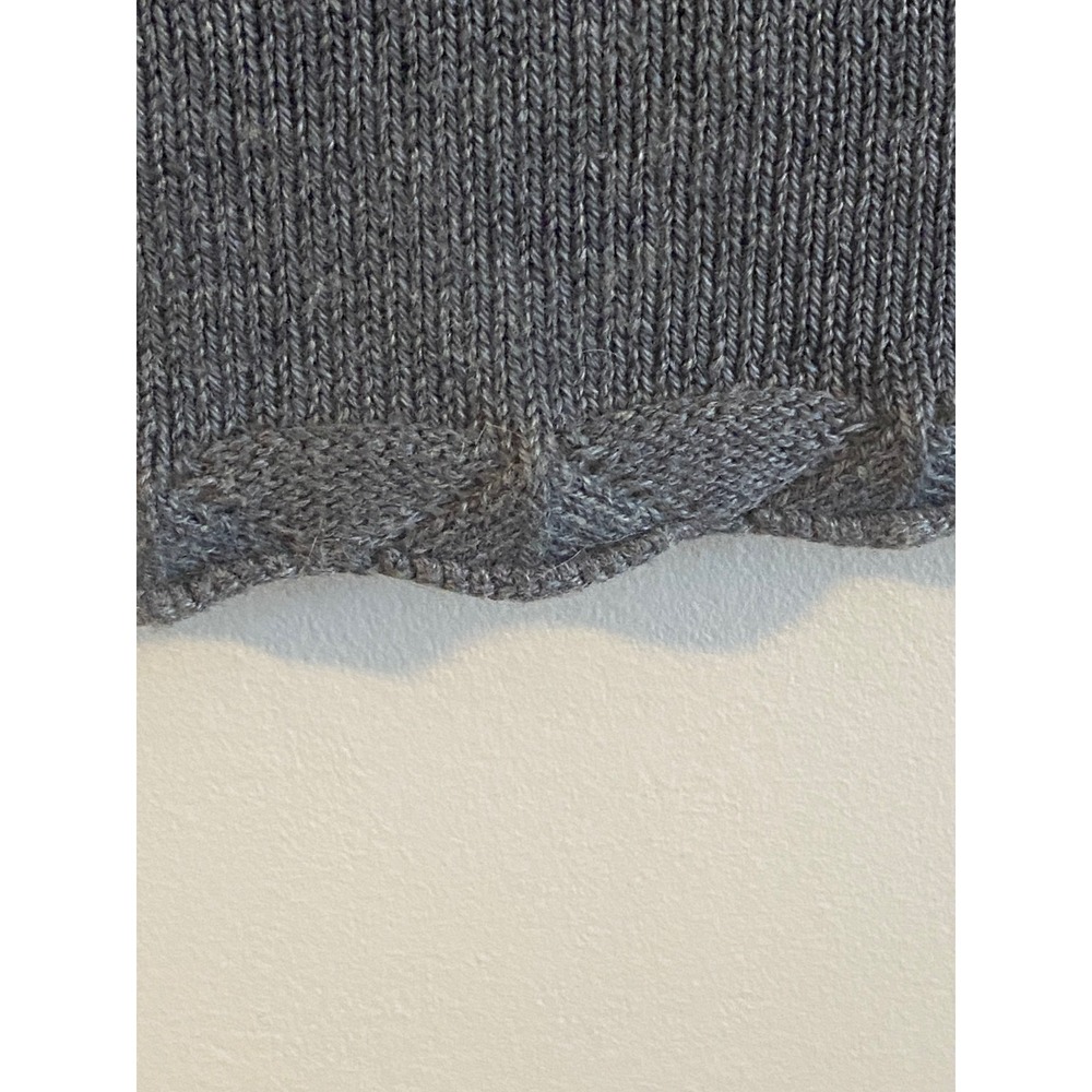 Poof! Soft Cozy Knit Blue Grey Heather Cold Shoulder Pullover Hoodie Size S - Picture 5 of 11